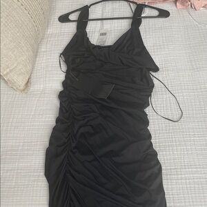 bebe Sleek Black Backless Dress